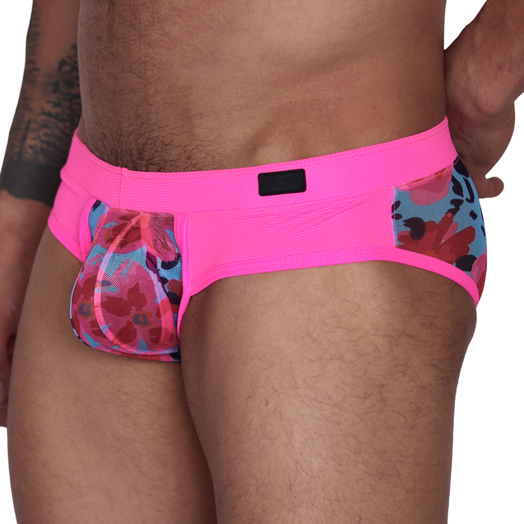 Garden Fuchsia Brief front view by Gigo Underwear