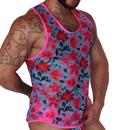 Garden Fuchsia Tank front view by Gigo Underwear