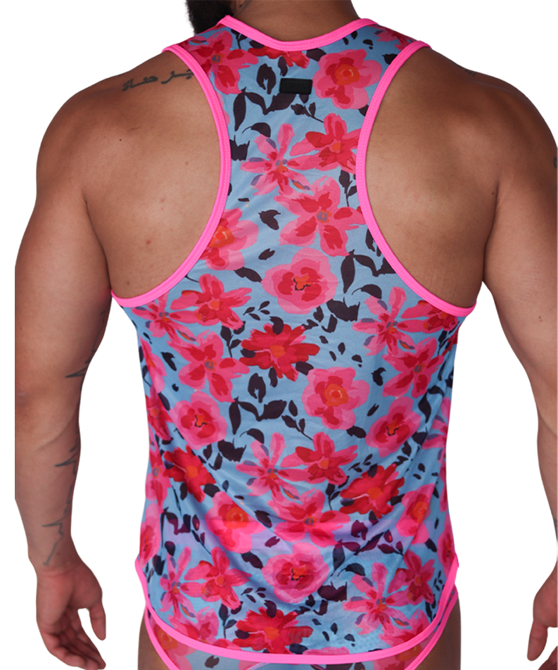 Garden Fuchsia Tank back view by Gigo Underwear
