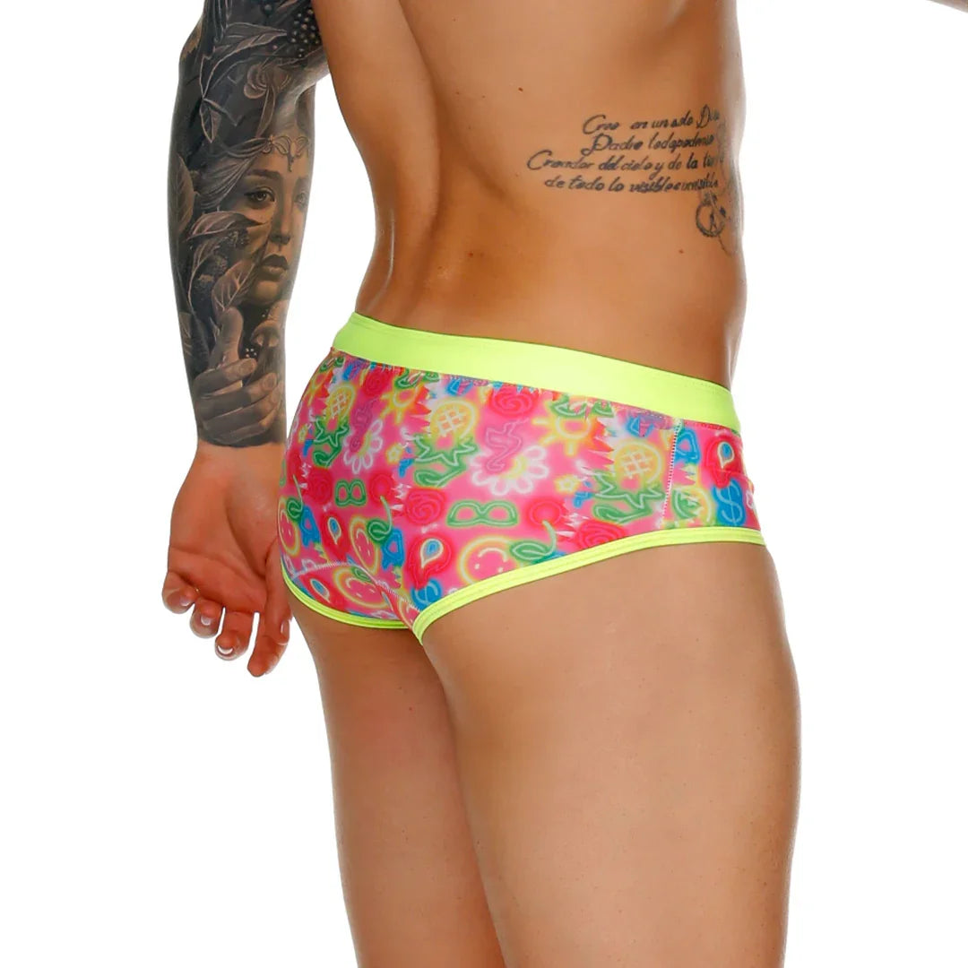 Happy Swim Trunk back view by Gigo Underwear