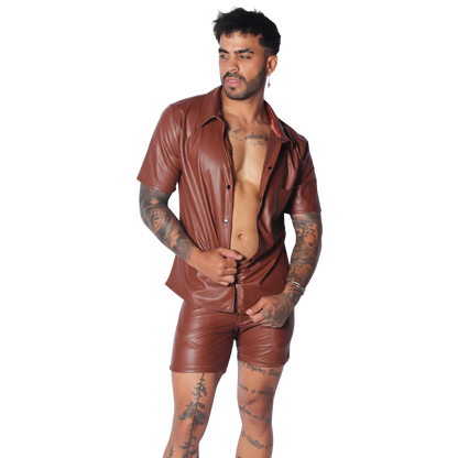 Hide Brown Shirt on model by Gigo Underwear