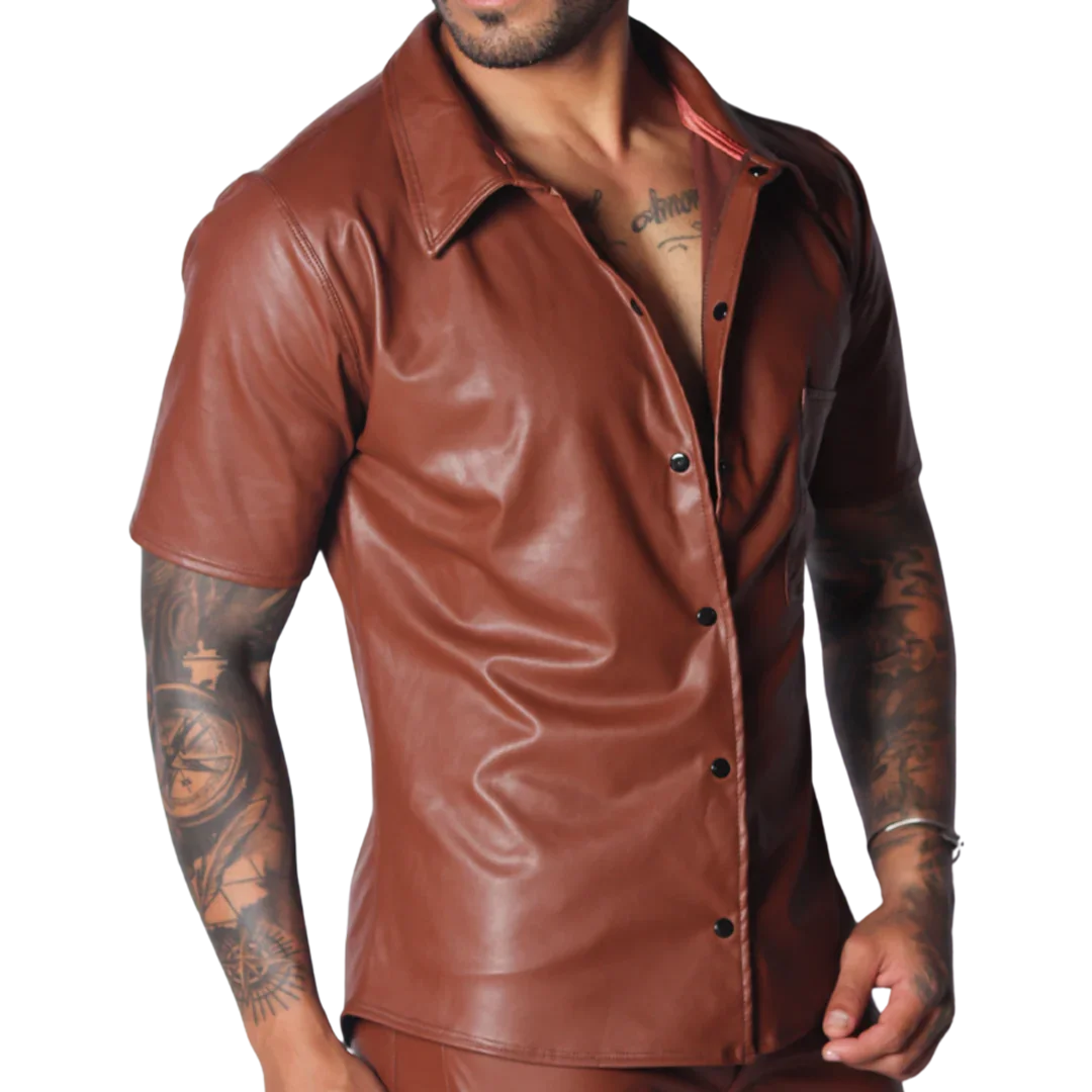 Hide Brown Shirt front view by Gigo Underwear