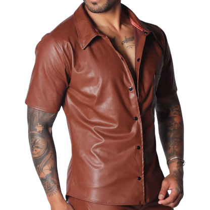Hide Brown Shirt front view by Gigo Underwear