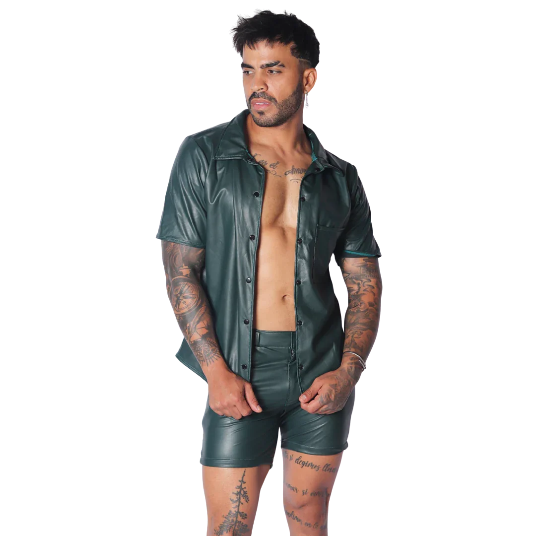 Hide Green Shirt on model by Gigo Underwear