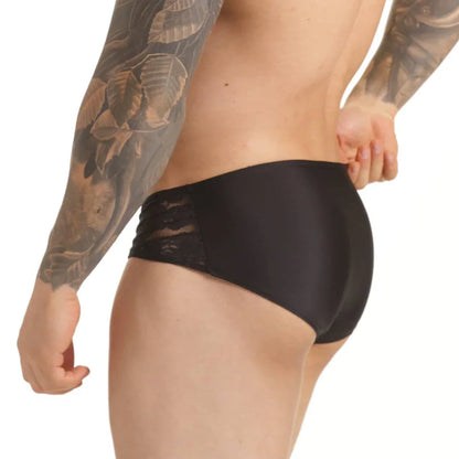 Hindu Black Swim Brief back view by Gigo Underwear