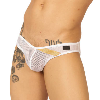 Hit White Brief front view by Gigo Underwear