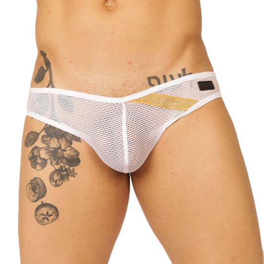 HIT WHITE BRIEF - Bold Men's Brief with Contrasting Waistband
