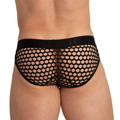Hole Black Brief on model by Gigo Underwear