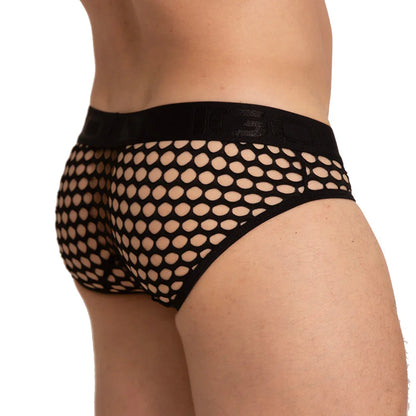 Hole Black Brief back view by Gigo Underwear