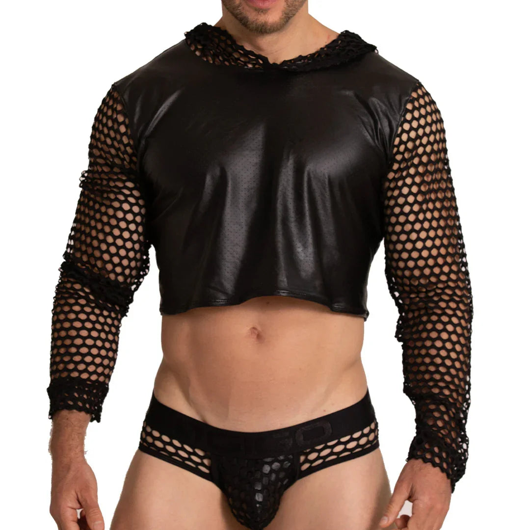 Hole Black Hoody Tshirt by Gigo Underwear