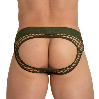 Hole Green Brief Jock back view by Gigo Underwear