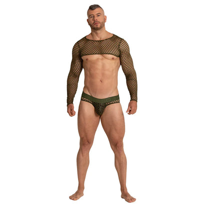 Hole Green Harness on model by Gigo Underwear