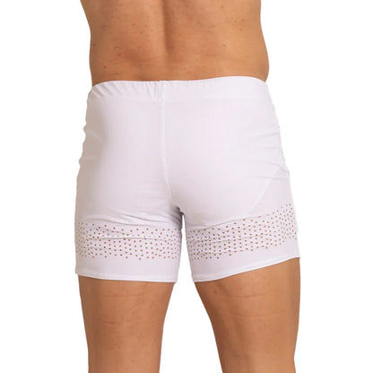 Hole White Beachwear back view by Gigo Underwear
