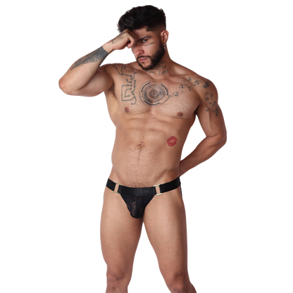 Illusion Black Jockstrap on model by Gigo Underwear
