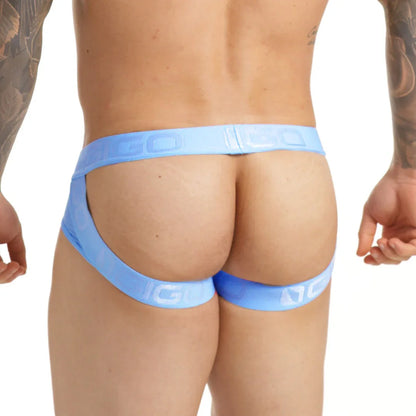 Insuperable Blue Brief Jockstrap front view by Gigo Underwear