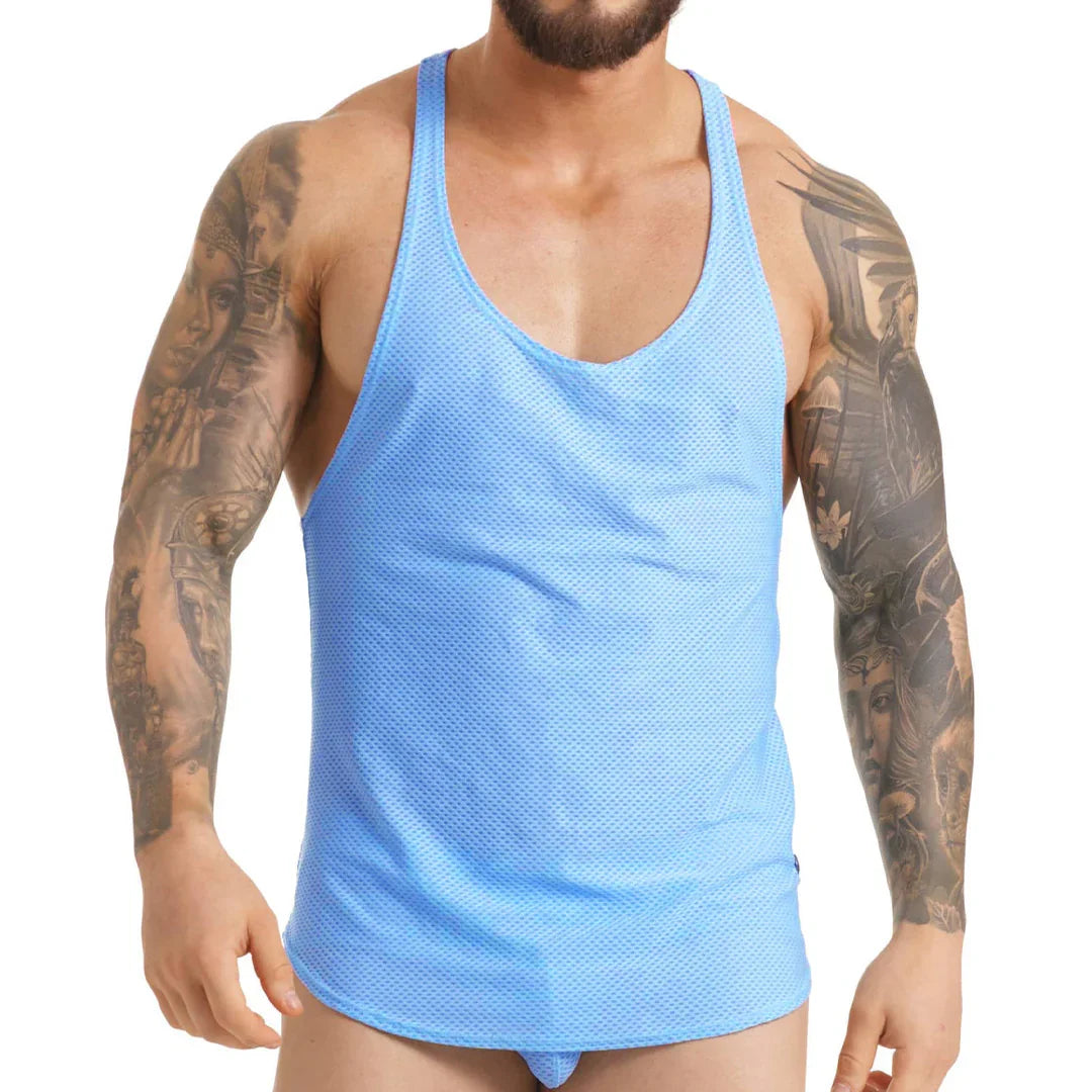 Insuperable Blue Tank front view by Gigo Underwear
