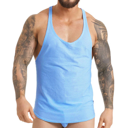 Insuperable Blue Tank front view by Gigo Underwear