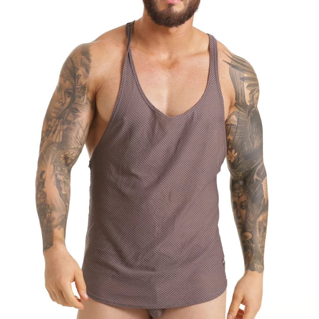 Insuperable Gray Tank front view by Gigo Underwear
