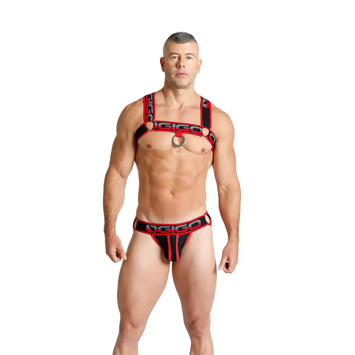 Karma Black Harness on model by Gigo Underwear