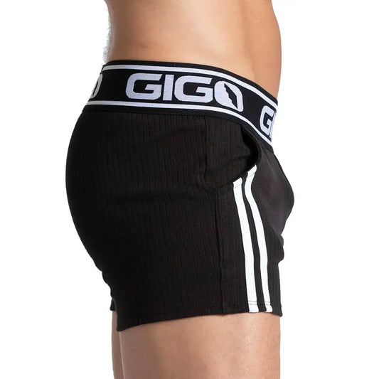 Khanal Black Short front view by Gigo Underwear