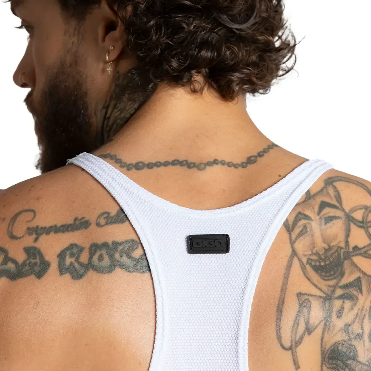 Lemon White Tank on model by Gigo Underwear