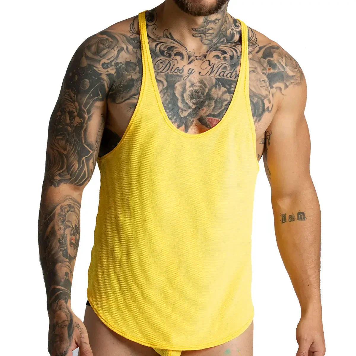 Lemon Yellow Tank by Gigo Underwear for a bold men’s gym tank top outfit