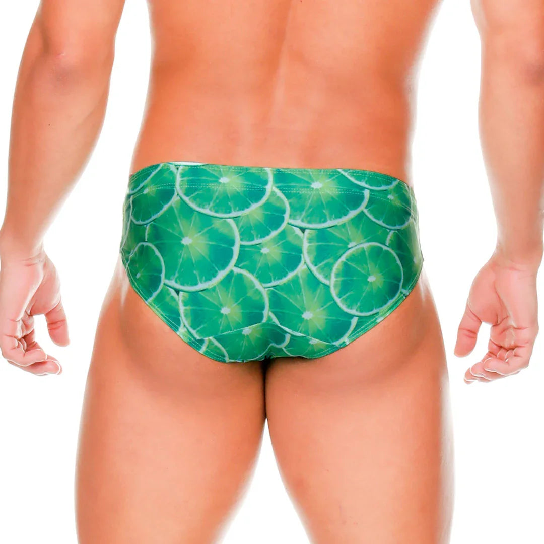 Lemons Swim Brief front view by Gigo Underwear