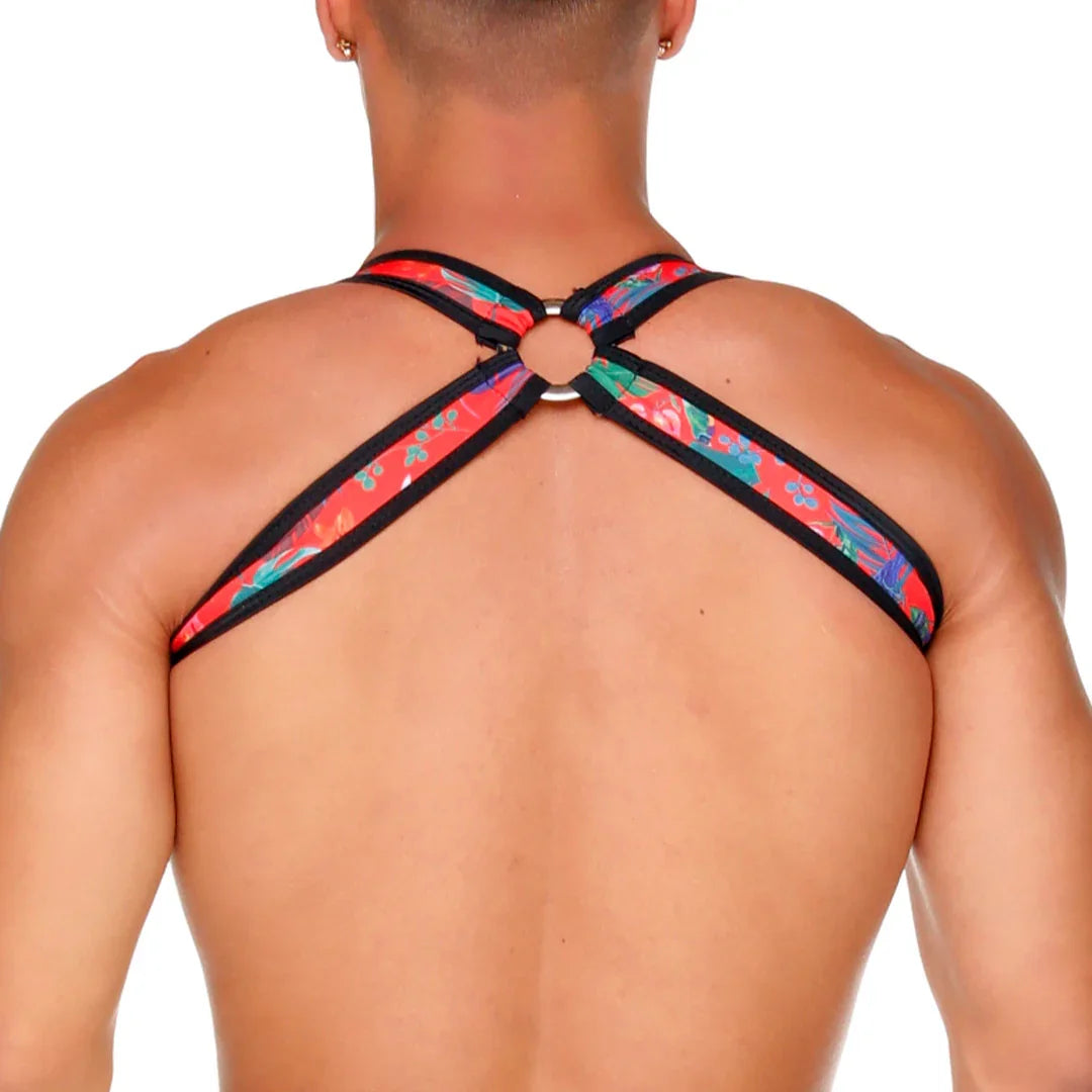 Macaws Red Harness front view by Gigo Underwear