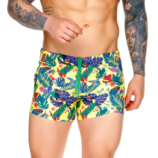 Macaws Yellow Beachwear by Gigo Underwear