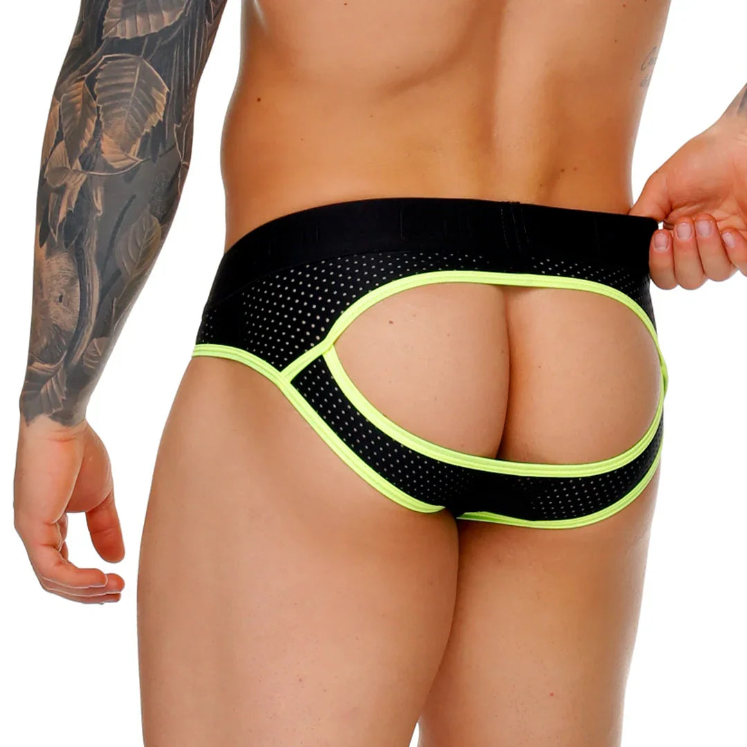 Medieval Yellow Brief Jockstrap front view by Gigo Underwear