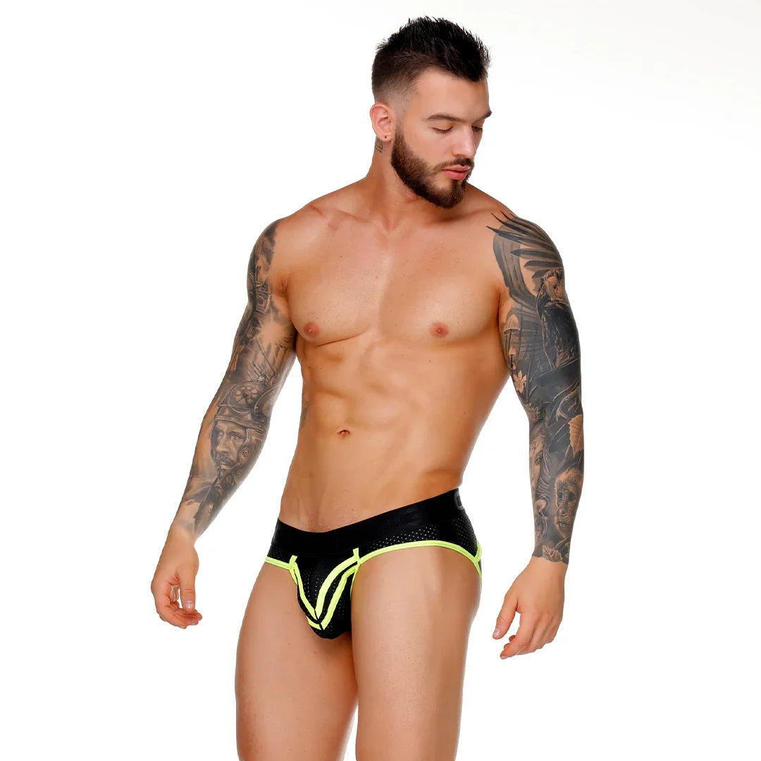 Medieval Yellow Brief Jockstrap back view by Gigo Underwear