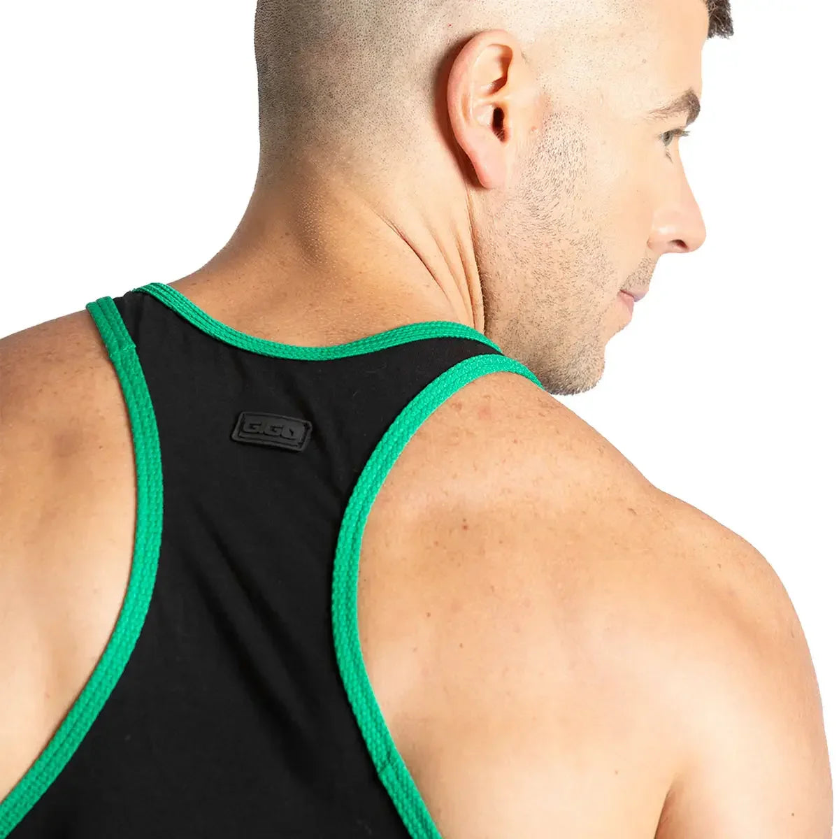 Misty Green Tank on model by Gigo Underwear