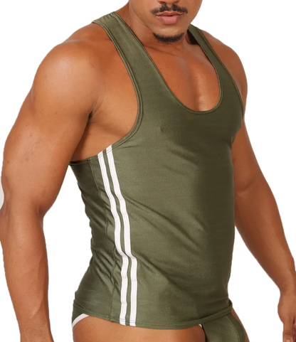 Mix Green Tank front view by Gigo Underwear