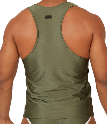Mix Green Tank back view by Gigo Underwear