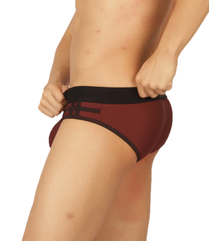 Mix Wine Brief front view by Gigo Underwear