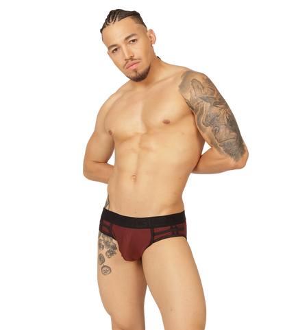MIX WINE BRIEF - Bold Men's Brief with Contrasting Waistband