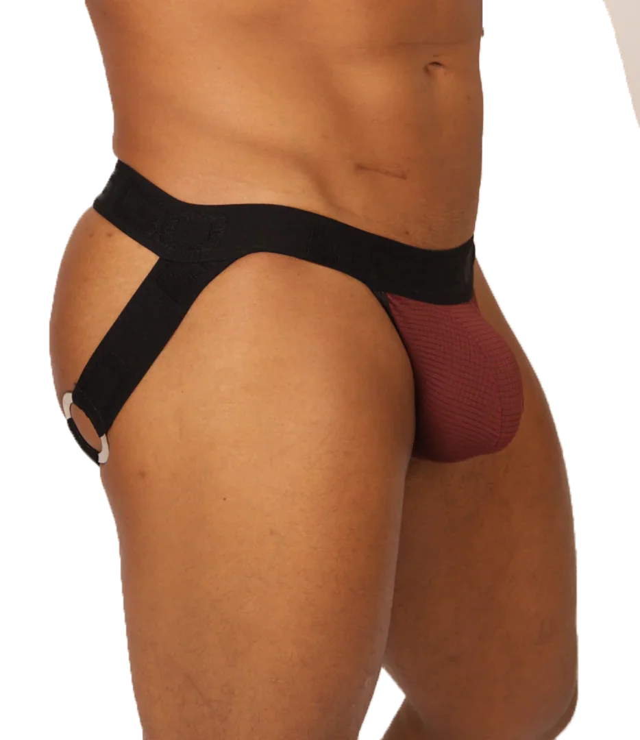 Mix Wine Jockstrap front view by Gigo Underwear