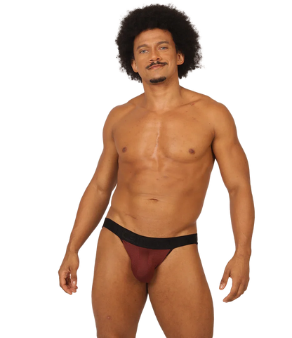 Mix Wine Jockstrap on model by Gigo Underwear
