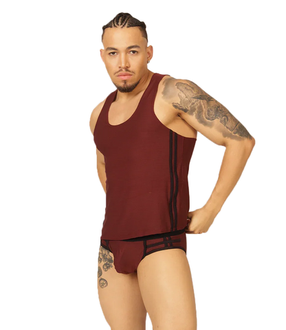 Mix Wine Tank on model by Gigo Underwear