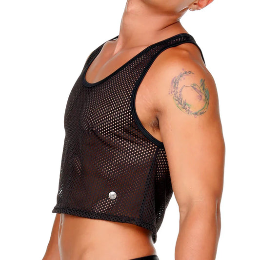 Morocco Black Croop Top front view by Gigo Underwear