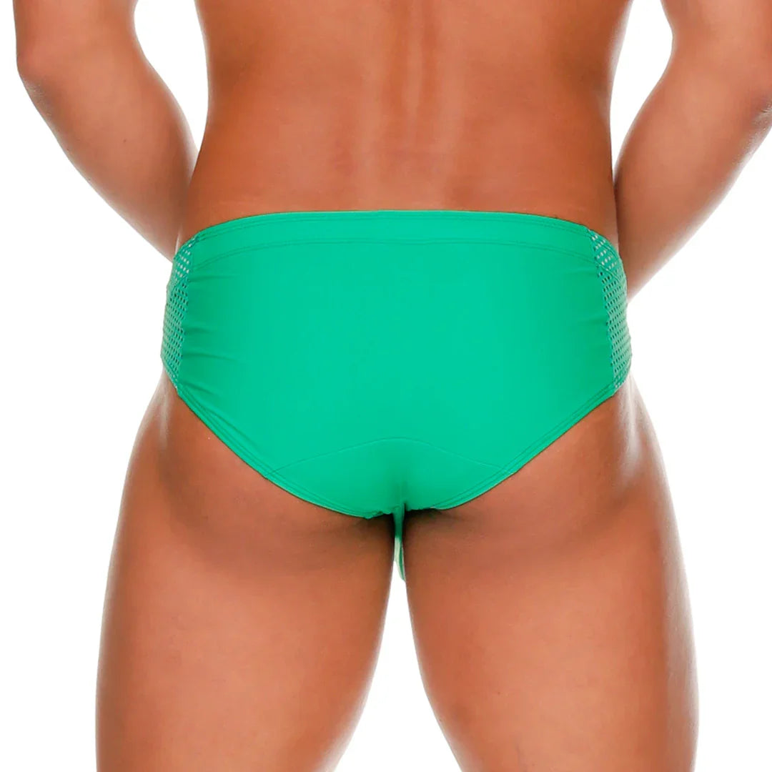 Morocco Green Swim Brief back view by Gigo Underwear