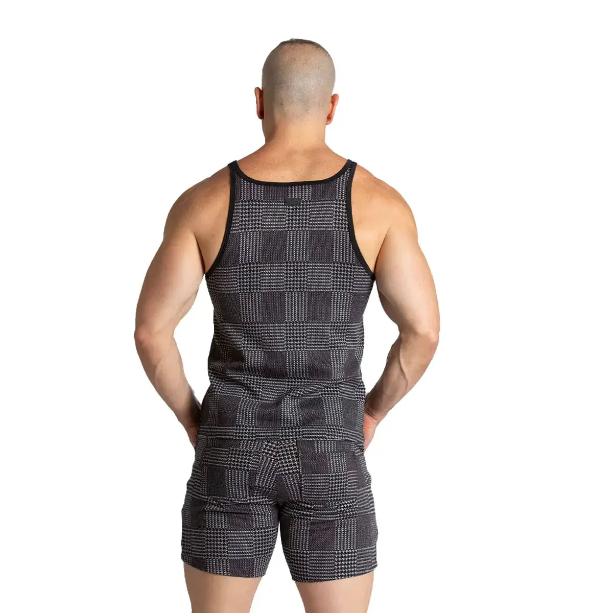 Mountain Black Tank on model by Gigo Underwear