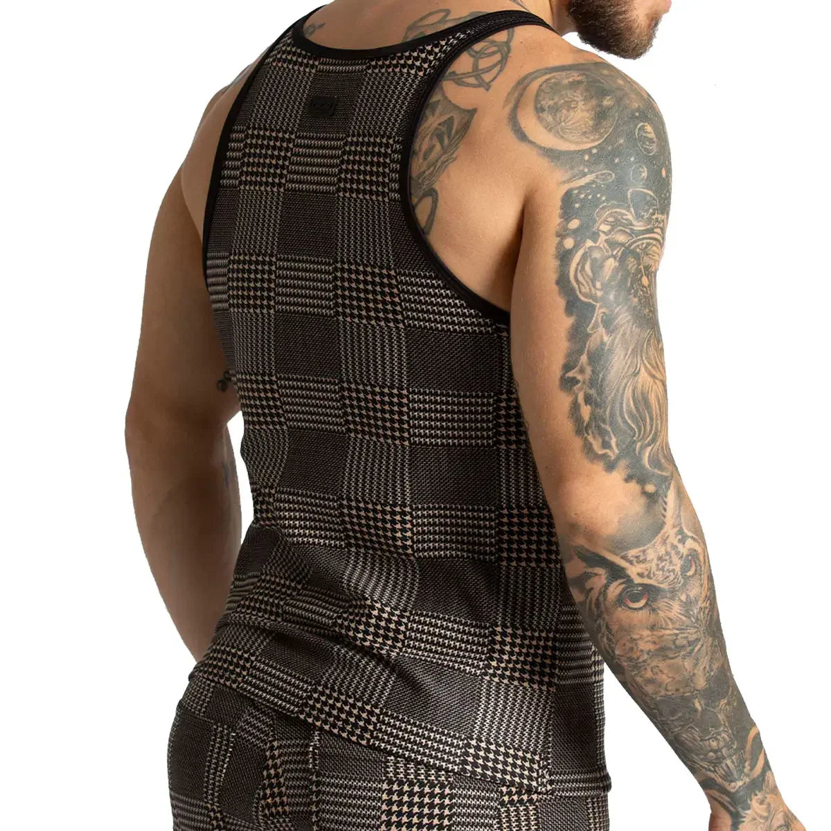 Mountain Brown Tank front view by Gigo Underwear