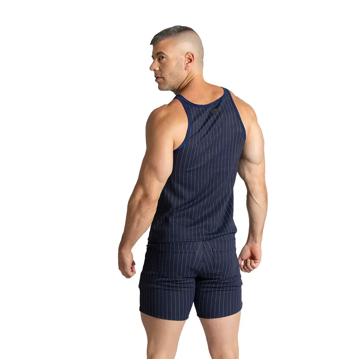 Mountain Line Tank on model by Gigo Underwear