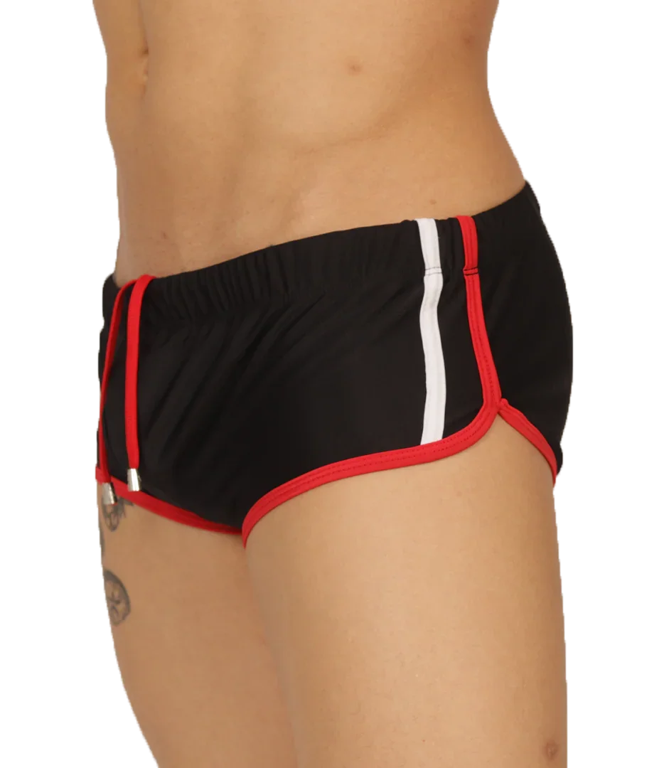Nice Black Swim Trunk front view by Gigo Underwear