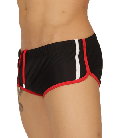 Nice Black Swim Trunk front view by Gigo Underwear
