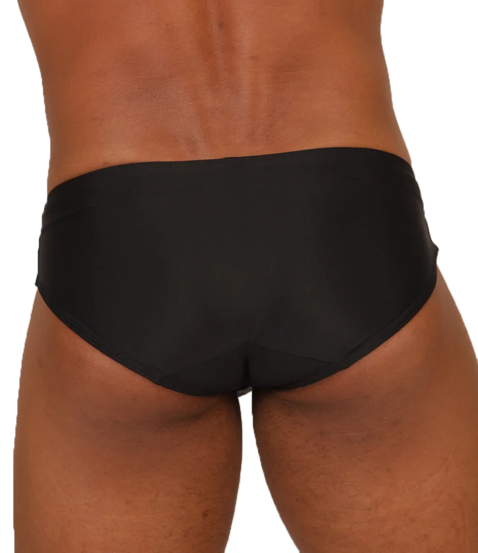 Nice Black Swimbrief back view by Gigo Underwear