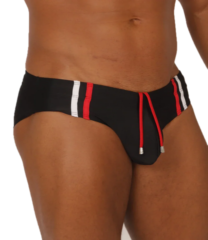 Nice Black Swimbrief front view by Gigo Underwear
