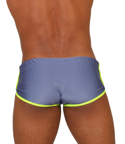 Nice Blue Swim Trunk back view by Gigo Underwear