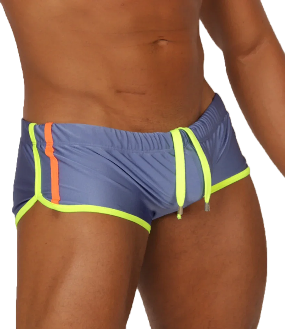 Nice Blue Swim Trunk front view by Gigo Underwear